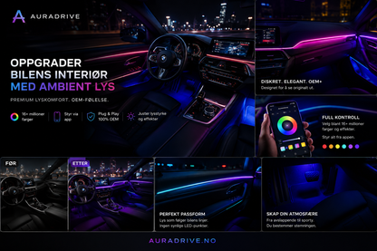 AuraDrive™ – Oppgrader Bilens Interiør med Ambient Lys